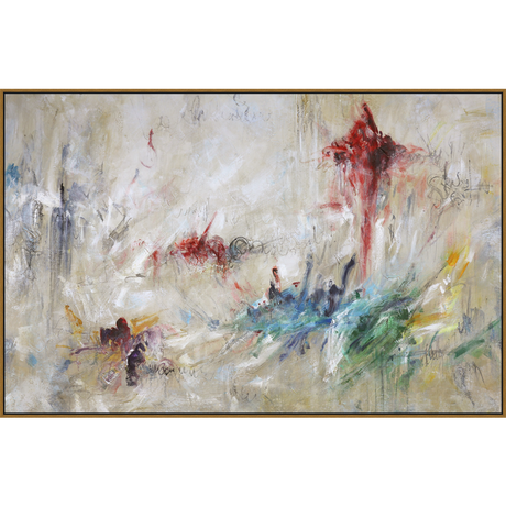 EAHPC22023 - CHROMATIC ABSTRACT framed floating in a contemporary gold frame. Finished Size: W 84.00 in x H 54.00 in