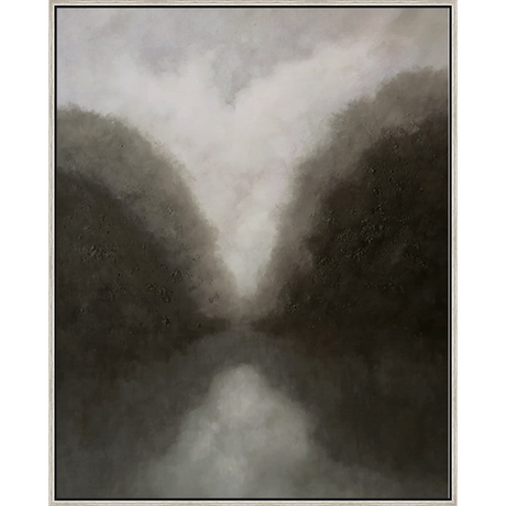 EAHPC22028 - MURKY WOODS framed floating in a contemporary silver frame. Finished Size: W 40.00 in x H 50.00 in