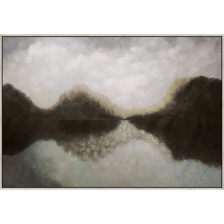 EAHPC22036 - AUTUMN LANDSCAPE framed floating in a contemporary silver frame. Finished Size: W 70.00 in x H 48.00 in