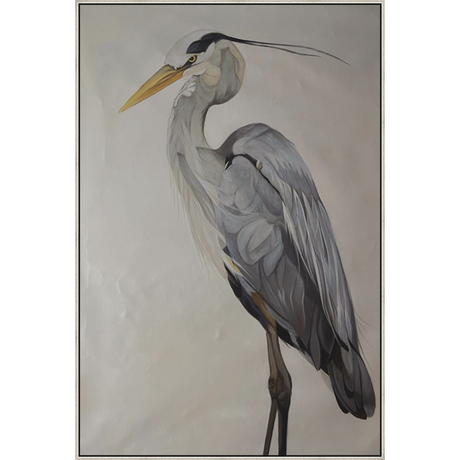 EAHPC22043 - HERON PROFILE II framed floating in a contemporary silver frame. Finished Size: W 50.00 in x H 75.00 in