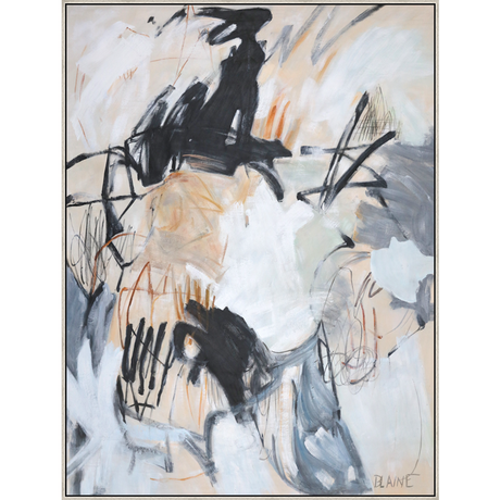 EAHPC22055 - FRENZY framed floating in a contemporary silver frame. Finished Size: W 60.00 in x H 60.00 in