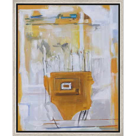 EAHPC22071 - ORANGE ABSTRACT framed floating in a contemporary silver frame. Finished Size: W 16.00 in x H 20.00 in