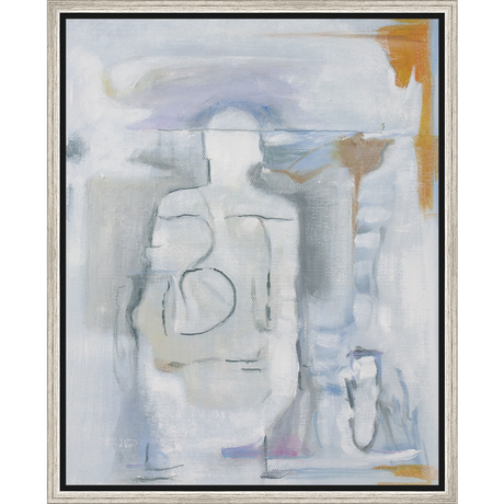 EAHPC22077 - GRAY FIGURE ON GRAY framed floating in a contemporary silver frame. Finished Size: W 16.00 in x H 20.00 in