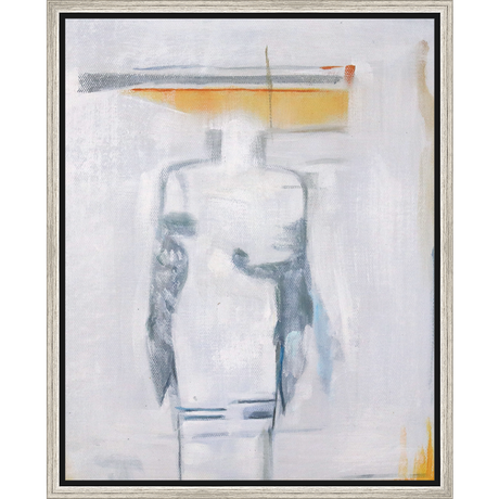 EAHPC22081 - YELLOW HAT framed floating in a contemporary silver frame. Finished Size: W 16.00 in x H 20.00 in