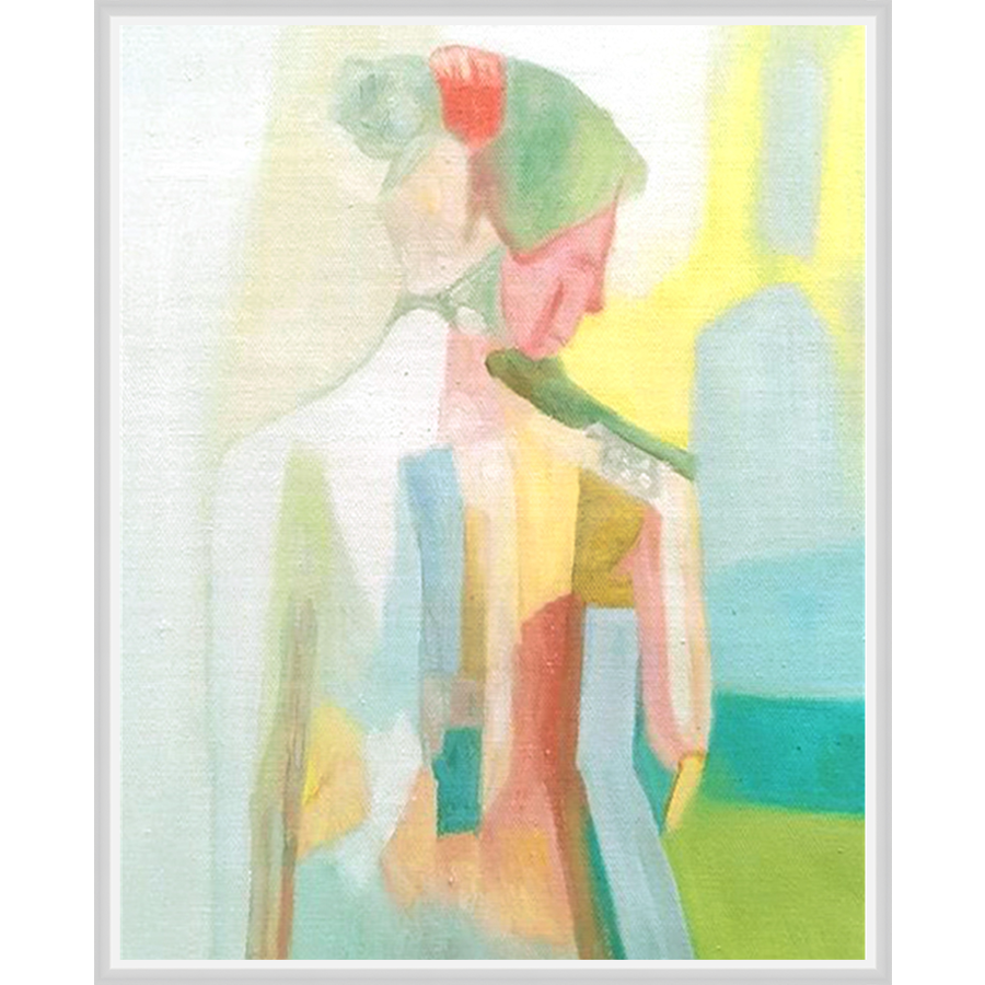 EAHPC22085 - CHROMATIC WOMAN I framed floating in a contemporary white frame. Finished Size: W 24.00 in x H 30.00 in