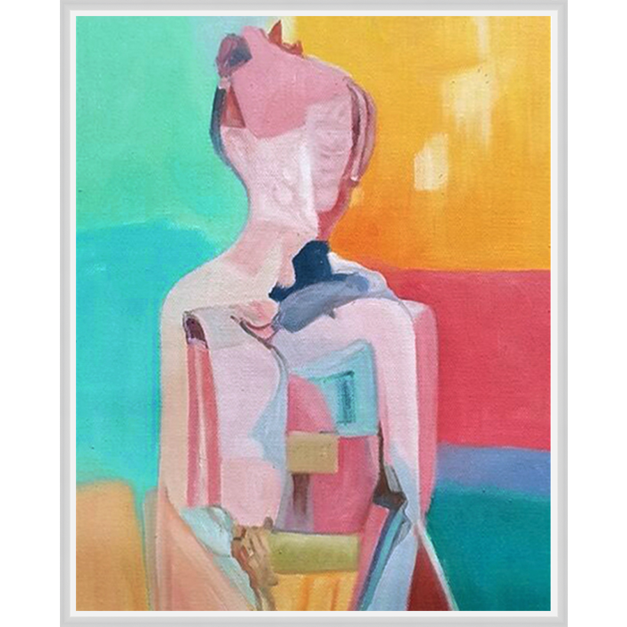 EAHPC22089 - CHROMATIC WOMAN V framed floating in a contemporary white frame. Finished Size: W 24.00 in x H 30.00 in