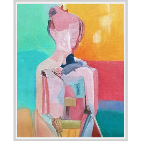 EAHPC22089 - CHROMATIC WOMAN V framed floating in a contemporary white frame. Finished Size: W 24.00 in x H 30.00 in