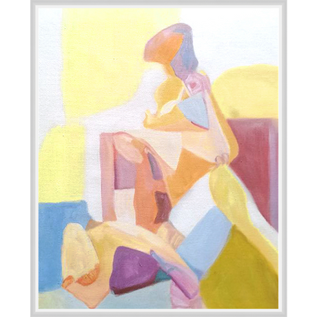EAHPC22090 - CHROMATIC WOMAN VI framed floating in a contemporary white frame. Finished Size: W 24.00 in x H 30.00 in
