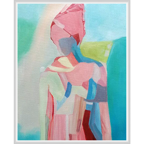 EAHPC22091 - CHROMATIC WOMAN VII framed floating in a contemporary white frame. Finished Size: W 24.00 in x H 30.00 in
