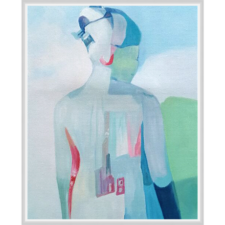 EAHPC22093 - CHROMATIC WOMAN IX framed floating in a contemporary white frame. Finished Size: W 24.00 in x H 30.00 in