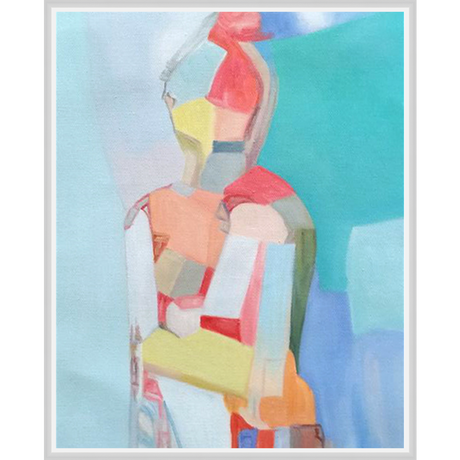 EAHPC22094 - CHROMATIC WOMAN X framed floating in a contemporary white frame. Finished Size: W 24.00 in x H 30.00 in