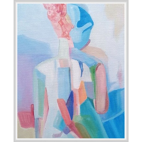 EAHPC22095 - CHROMATIC WOMAN XI framed floating in a contemporary white frame. Finished Size: W 24.00 in x H 30.00 in
