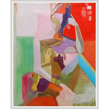 EAHPC22096 - CHROMATIC WOMAN XII framed floating in a contemporary white frame. Finished Size: W 24.00 in x H 30.00 in