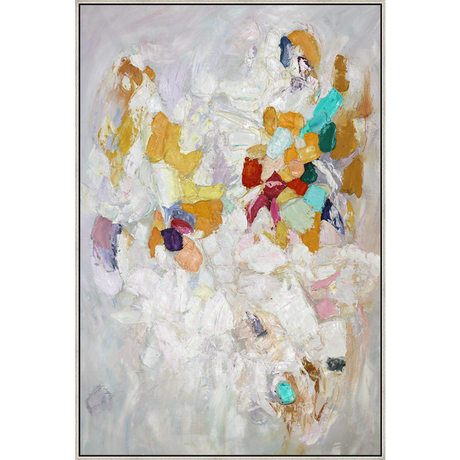 EAHPC22098 - EUPHORIA framed floating in a contemporary silver frame. Finished Size: W 48.00 in x H 72.00 in