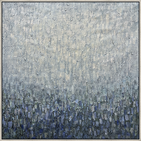 EAHPC22101 - RAINY DAY I framed floating in a contemporary silver frame. Finished Size: W 50.00 in x H 50.00 in