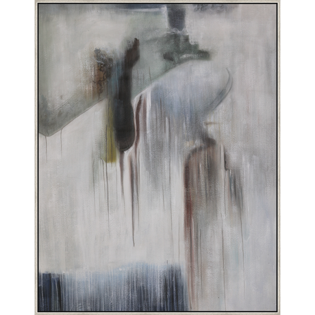 EAHPC22106 - MUTED BLUE framed floating in a contemporary silver frame. Finished Size: W 48.00 in x H 62.00 in