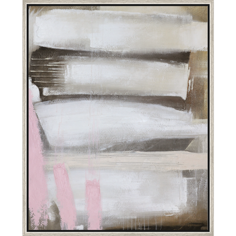 EAHPC23001 - WHITE LINES I framed floating in a contemporary silver frame. Finished Size: W 24.00 in x H 30.00 in