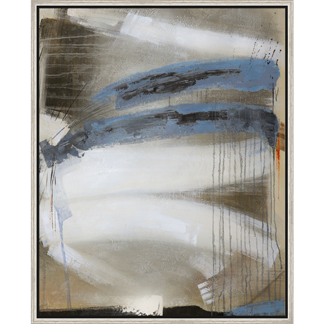 EAHPC23003 - WHITE LINES III framed floating in a contemporary silver frame. Finished Size: W 24.00 in x H 30.00 in