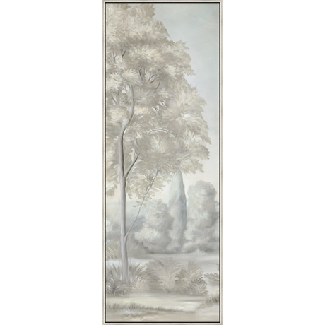 EAHPC23006A - STILLNESS I framed floating in a contemporary silver frame. Finished Size: W 30.00 in x H 84.00 in