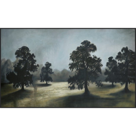 EAHPC23009 - SPRING LANDSCAPE framed floating in a contemporary black frame. Finished Size: W 115.00 in x H 67.00 in