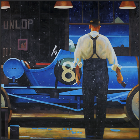 EAHPC23011 - NUMBER 8 framed floating in a contemporary black frame. Finished Size: W 84.00 in x H 84.00 in