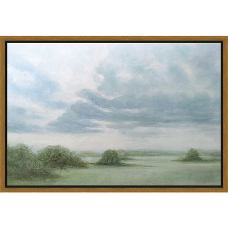 EAHPC23012 - GRASSY PLAIN framed floating in a contemporary gold frame. Finished Size: W 24.00 in x H 16.00 in