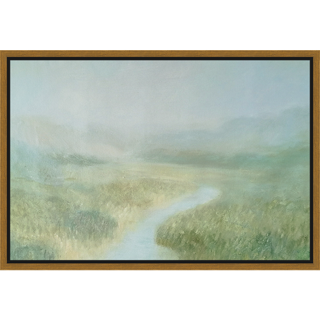 EAHPC23016 - VALLEY IN SUMMER framed floating in a contemporary gold frame. Finished Size: W 24.00 in x H 16.00 in