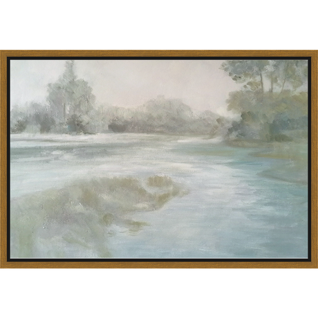 EAHPC23022 - VERDANT LANDSCAPE framed floating in a contemporary gold frame. Finished Size: W 24.00 in x H 16.00 in