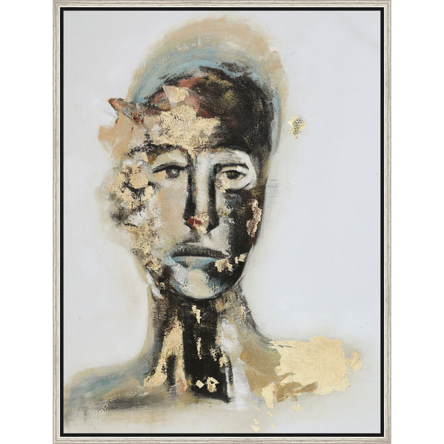 EAHPC23030 - PORTRAIT framed floating in a contemporary silver frame. Finished Size: W 24.00 in x H 32.00 in