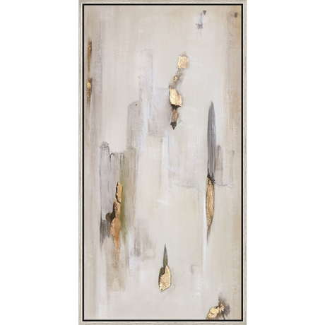 EAHPC23031B - MUTED ABSTRACT II framed floating in a contemporary silver frame. Finished Size: W 24.00 in x H 48.00 in