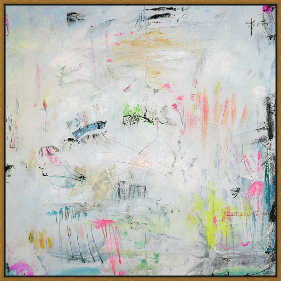 EAHPC23054 - PASTEL STUDY framed floating in a contemporary gold frame. Finished Size: W 40.00 in x H 40.00 in