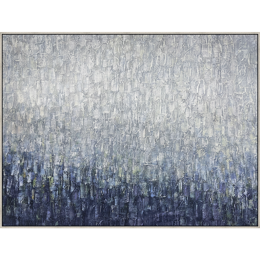 EAHPC23073 - RAINY DAY II framed floating in a contemporary silver frame. Finished Size: W 60.00 in x H 48.00 in