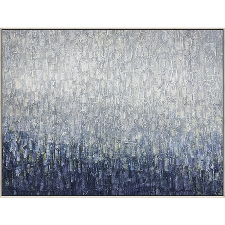 EAHPC23073 - RAINY DAY II framed floating in a contemporary silver frame. Finished Size: W 60.00 in x H 48.00 in