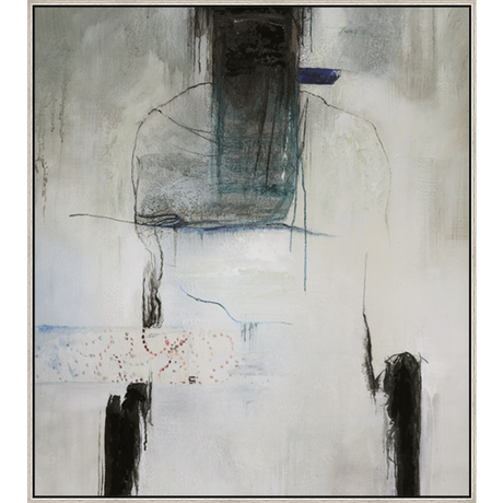 EAHPC23077 - BLACK HAT framed floating in a contemporary silver frame. Finished Size: W 48.00 in x H 54.00 in