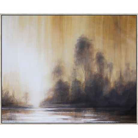 EAHPC23082 - BAYOU VIEW IV framed floating in a contemporary silver frame. Finished Size: W 60.00 in x H 48.00 in