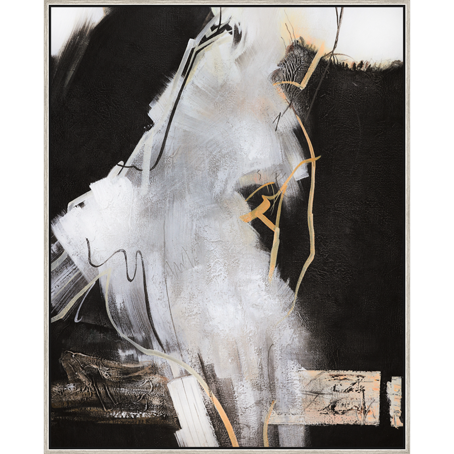 EAHPC23095 - UNDER AN UMBRELLA framed floating in a contemporary silver frame. Finished Size: W 40.00 in x H 50.00 in