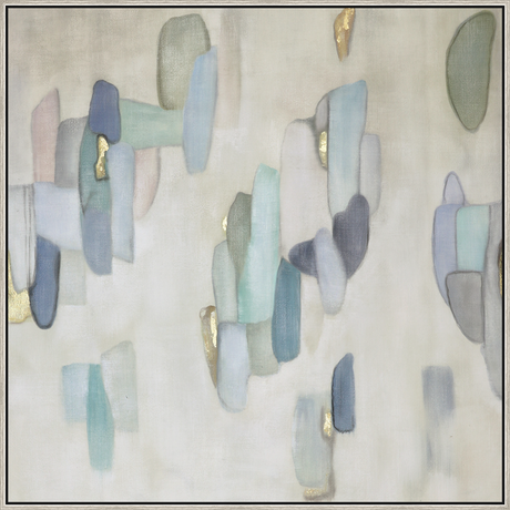 EAHPC23096 - MUTED BLISS I framed floating in a contemporary silver frame. Finished Size: W 50.00 in x H 50.00 in