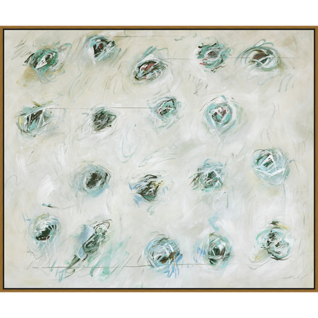 EAHPC23103 - GREEN BEANS framed floating in a contemporary gold frame. Finished Size: W 60.00 in x H 50.00 in