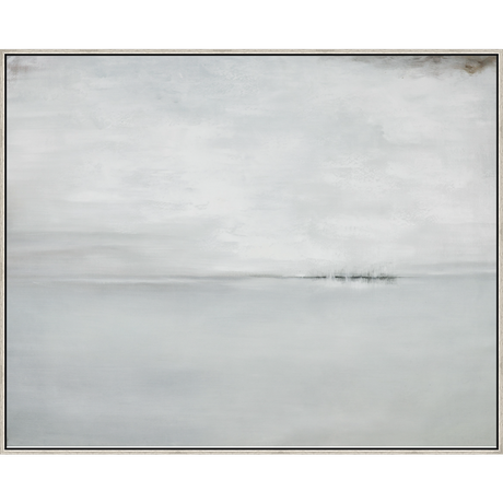 EAHPC23107 - LAND HO framed floating in a contemporary silver frame. Finished Size: W 60.00 in x H 48.00 in