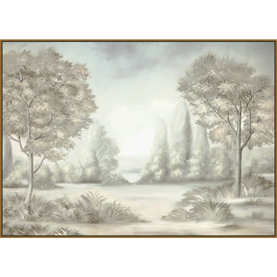 EAHPC23143 - SERENE SCENE framed floating in a contemporary gold frame. Finished Size: W 90.00 in x H 64.00 in