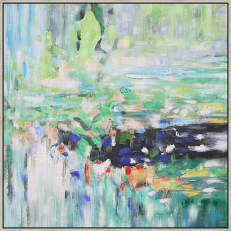 EAHPC24018 - AFTER VAN GOGH framed floating in a contemporary silver frame. Finished Size: W 50.00 in x H 50.00 in