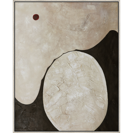EAHPC24030 - BROWN DOT I framed floating in a contemporary silver frame. Finished Size: W 40.00 in x H 50.00 in