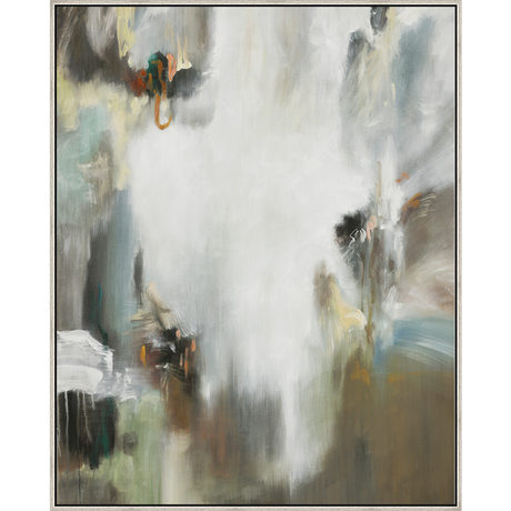 EAHPC24040 - MUTED ABSTRACT framed floating in a contemporary silver frame. Finished Size: W 48.00 in x H 60.00 in