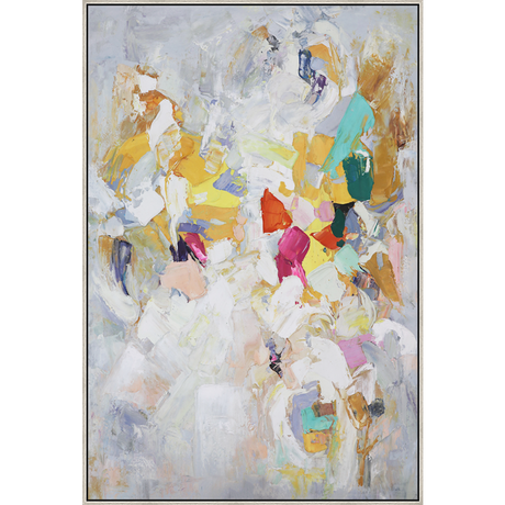 EAHPC24073 - EUPHORIA I framed floating in a contemporary silver frame. Finished Size: W 48.00 in x H 72.00 in