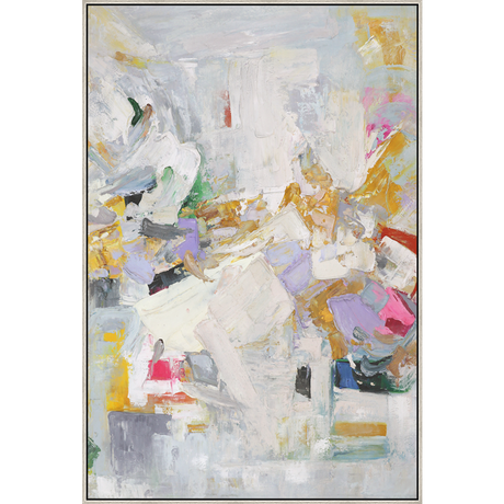 EAHPC24074 - EUPHORIA II framed floating in a contemporary silver frame. Finished Size: W 48.00 in x H 72.00 in