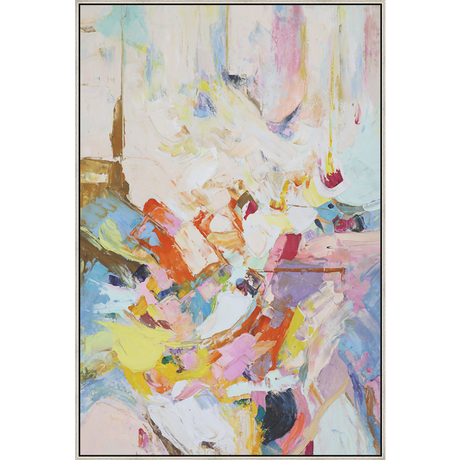 EAHPC24075 - EUPHORIA III framed floating in a contemporary silver frame. Finished Size: W 48.00 in x H 72.00 in