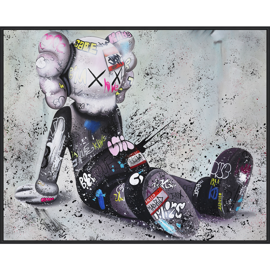 EAHPC24211 - DAZED AND CONFUSED framed floating in a contemporary black frame. Finished Size: W 60.00 in x H 48.00 in