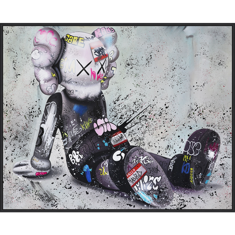 EAHPC24211 - DAZED AND CONFUSED framed floating in a contemporary black frame. Finished Size: W 60.00 in x H 48.00 in