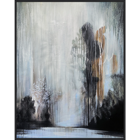 EAHPC24212 - SOLITUDE I framed floating in a contemporary black frame. Finished Size: W 44.00 in x H 56.00 in