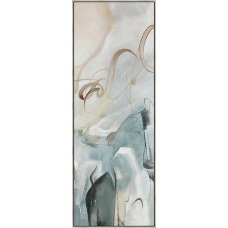 EAHPC24217 - FLUIDITY I framed floating in a contemporary silver frame. Finished Size: W 50.00 in x H 84.00 in